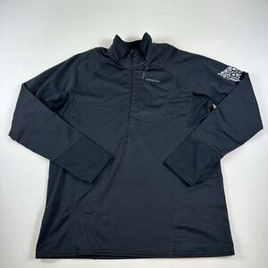 Patagonia Regulator Grid Fleece 1/4 Zip Pullover Mens XL Black Samuel Adams Logo